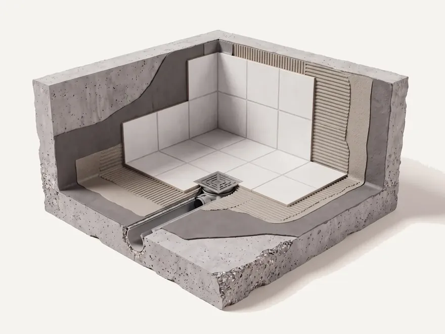 Corte del sistema para baño